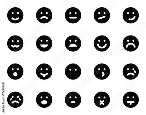 Glyph icons set for Emoji.