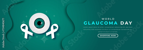 World Glaucoma Day Paper cut style Vector Design Illustration for Background, Poster, Banner, Advertising, Greeting Card