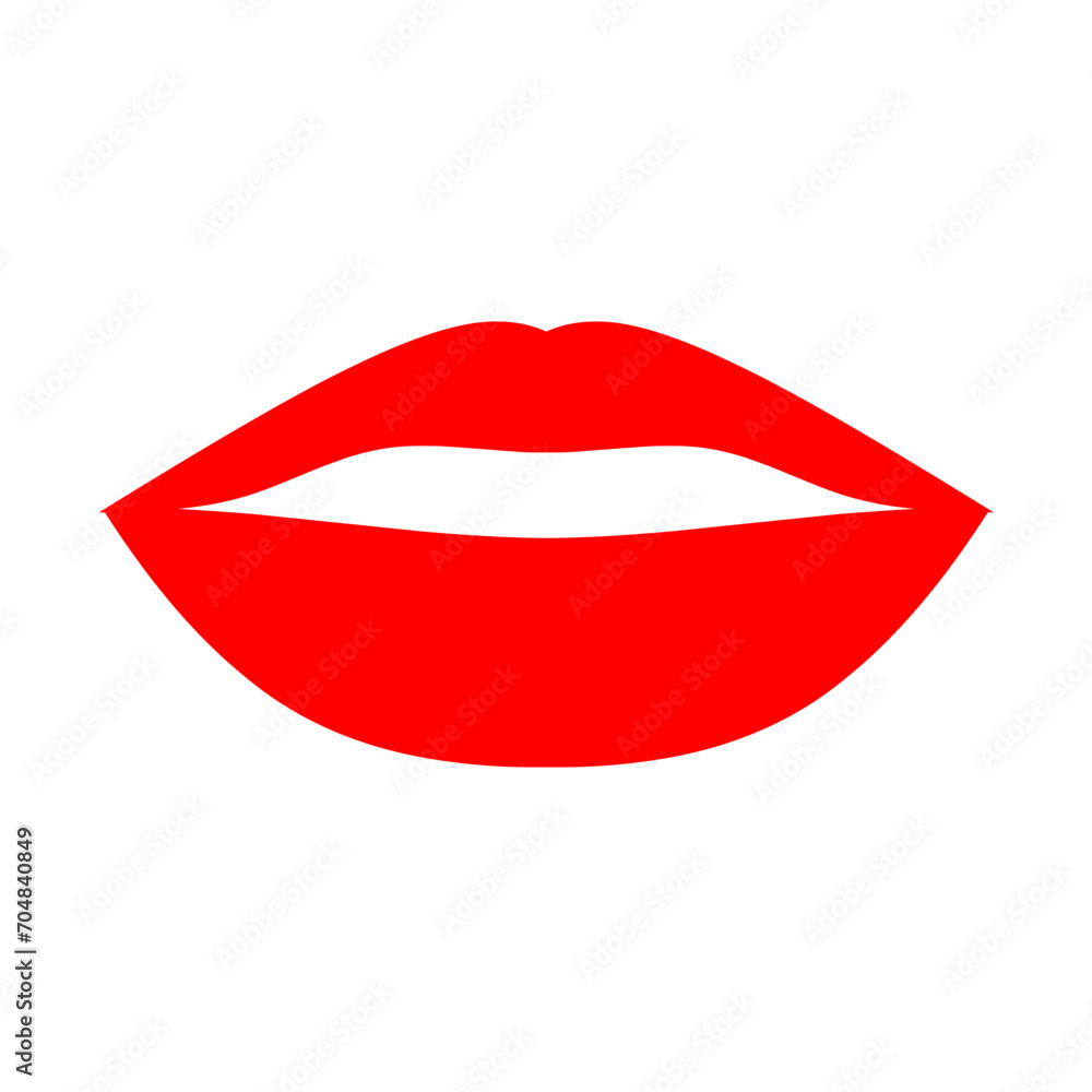 Sexy lips on white background. Women's red lips are good for love logo. Sexy lips on white background. Women's red lips are good for love logo.