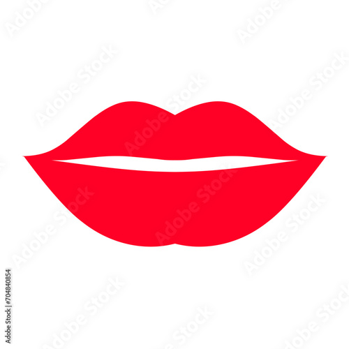 Sexy red lips on white background. Woman s lips. Bold lips are great for love logos. 