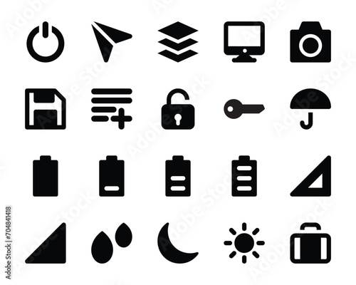 Glyph icons set for User interface.