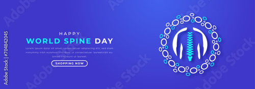 World Spine Day Paper cut style Vector Design Illustration for Background, Poster, Banner, Advertising, Greeting Card