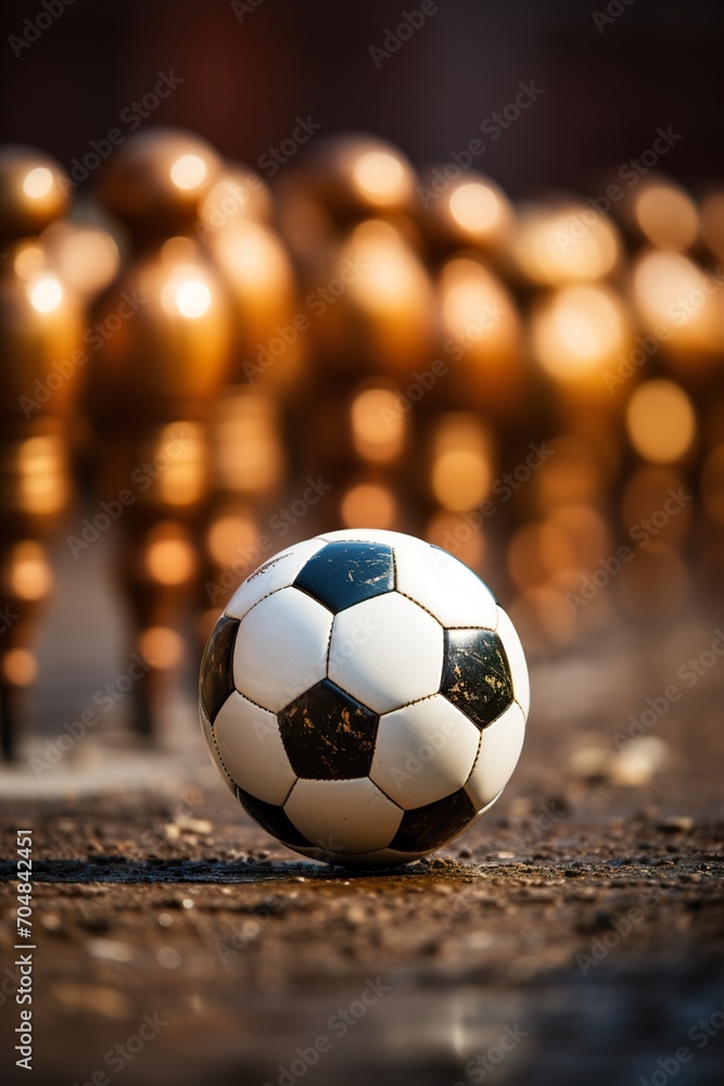 Fototapeta premium soccer ball on fire