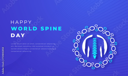 World Spine Day Paper cut style Vector Design Illustration for Background, Poster, Banner, Advertising, Greeting Card