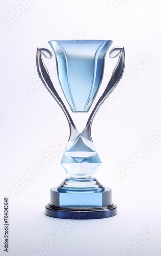 Glass or crystal trophy isolated on a white background