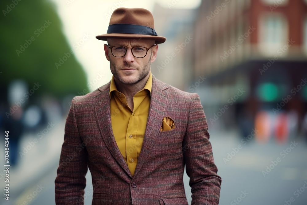 Portrait of a handsome man wearing a hat and glasses. Men's beauty, fashion. Portrait of a handsome man wearing a hat and glasses. Men's beauty, fashion.