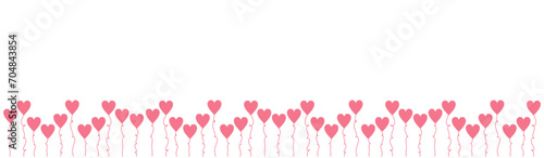 balloons hearts background card banner frame card for valentine and wedding, pink heart love Paper cut decorations for Valentine's day border or frame design