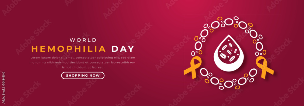 World Hemophilia Day Paper cut style Vector Design Illustration for Background, Poster, Banner, Advertising, Greeting Card World Hemophilia Day Paper cut style Vector Design Illustration for Background, Poster, Banner, Advertising, Greeting Card