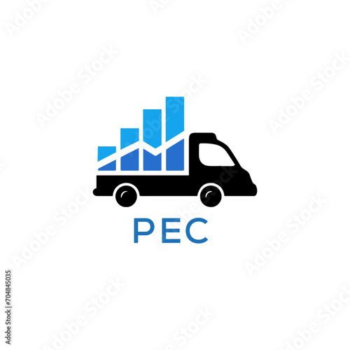 PEC Letter logo design template vector. PEC Business abstract connection vector logo. PEC icon circle logotype.
