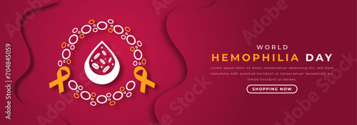 World Hemophilia Day Paper cut style Vector Design Illustration for Background, Poster, Banner, Advertising, Greeting Card