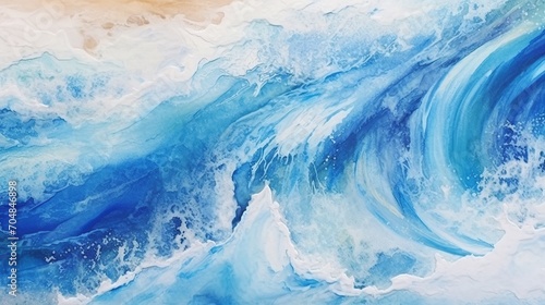 Abstraction, texture for background or wallpaper, blue ocean and yellow sandy coast