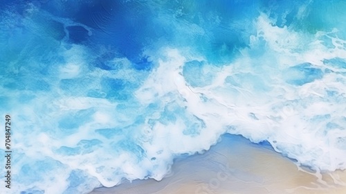 Abstraction, texture for background or wallpaper, blue ocean and yellow sandy coast