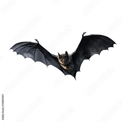 A Halloween bat flying, logo style, 4K, photorealistic, isolate on transparency background png 