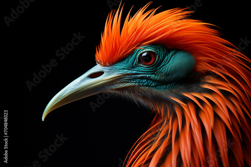 Cassowary - Rich orange and green abstract shapes in a rounded form. © Oleksandr