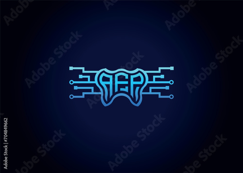 Letter AFP Modern Technology Vector Monogram Dental care shape Logo photo