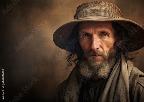 A Renaissance-inspired portrait of a Thanksgiving pilgrim, capturing their regal presence and