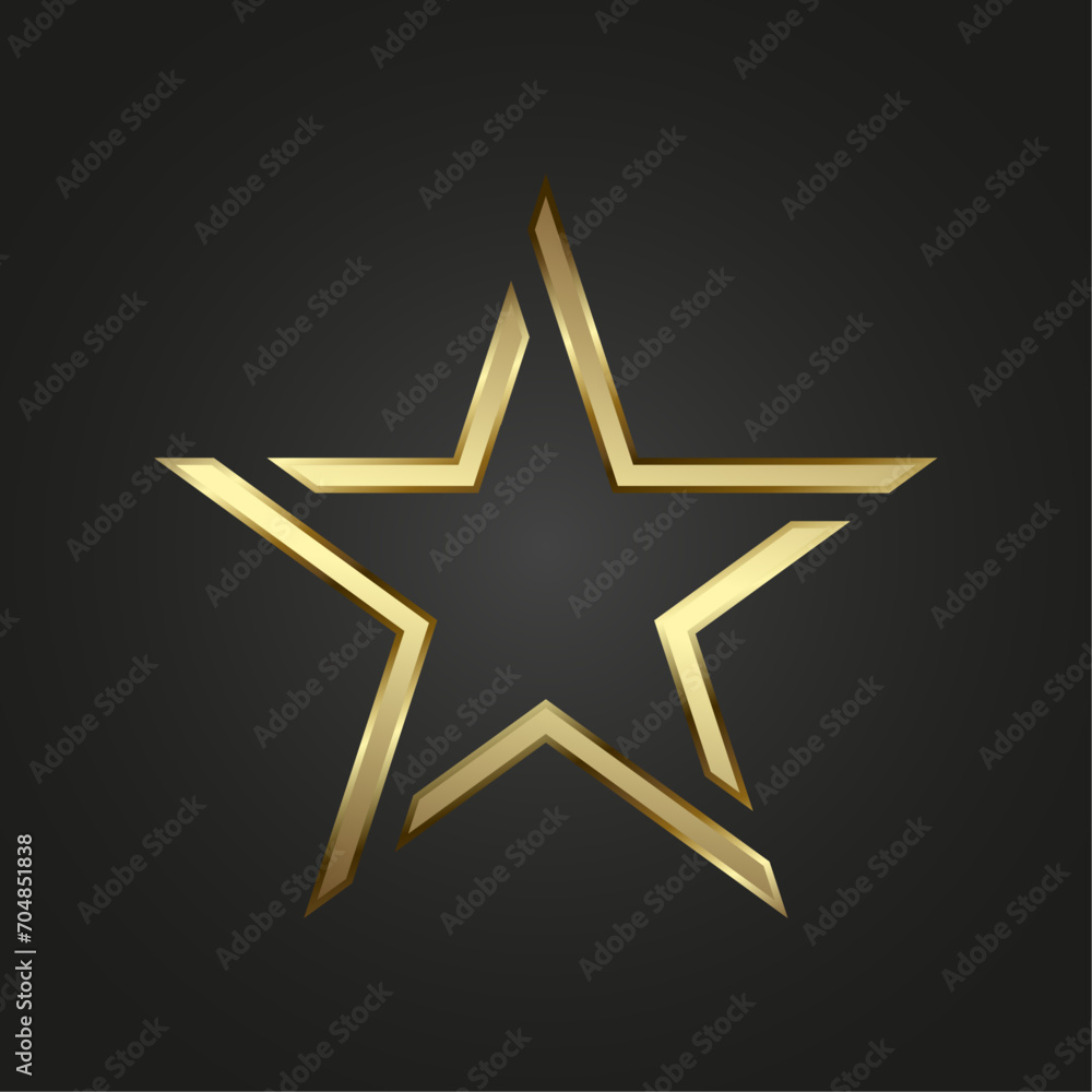 A Gold and Luxury stars logo on dark background, Luxury design award ceremony concept, Logo, banner, symbol star. Vector illustration A Gold and Luxury stars logo on dark background, Luxury design award ceremony concept, Logo, banner, symbol star. Vector illustration