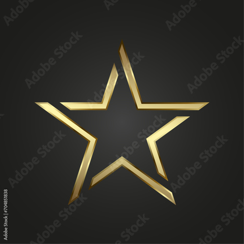 A Gold and Luxury stars logo on dark background, Luxury design award ceremony concept, Logo, banner, symbol star. Vector illustration