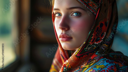 Portrait of a Beautiful Russian Slavic Woman photo