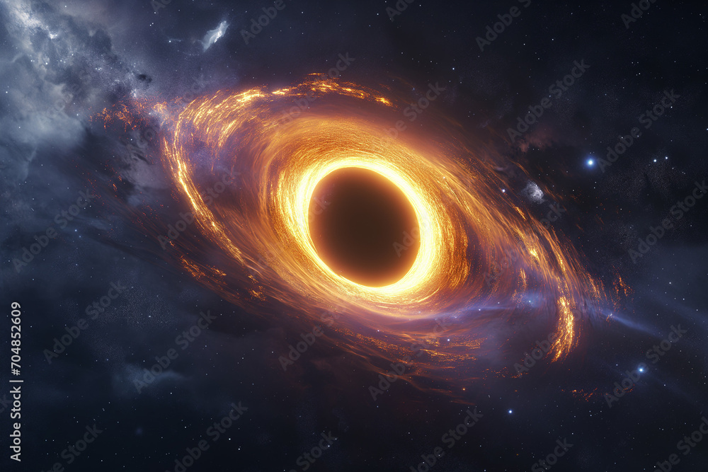 Black hole on galaxy space. galaxy background wallpaper