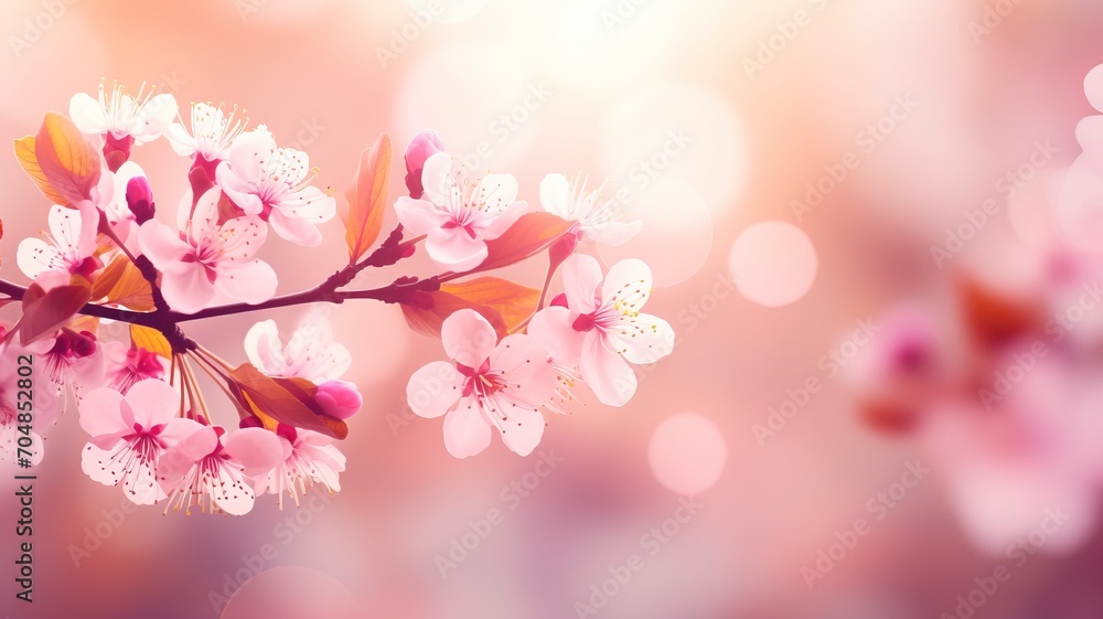 Fototapeta premium Spring background blur,holiday wallpaper. - generative ai