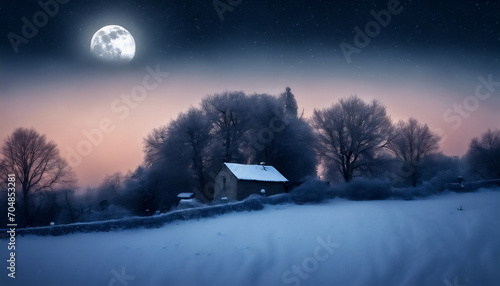  La luce d'inverno, luna illumina il magico scenario © Benedetto Riba