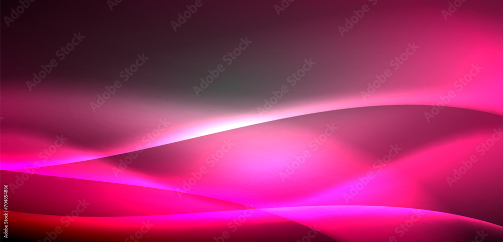 Neon-lit waves surge across background, mesmerizing dance of luminescence and motion. Dynamic backdrop captures essence of energy and modern aesthetics Neon-lit waves surge across background, mesmerizing dance of luminescence and motion. Dynamic backdrop captures essence of energy and modern aesthetics