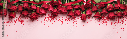 Rose flowers composition.Valentine's Day Background photo