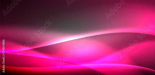 Neon-lit waves surge across background, mesmerizing dance of luminescence and motion. Dynamic backdrop captures essence of energy and modern aesthetics