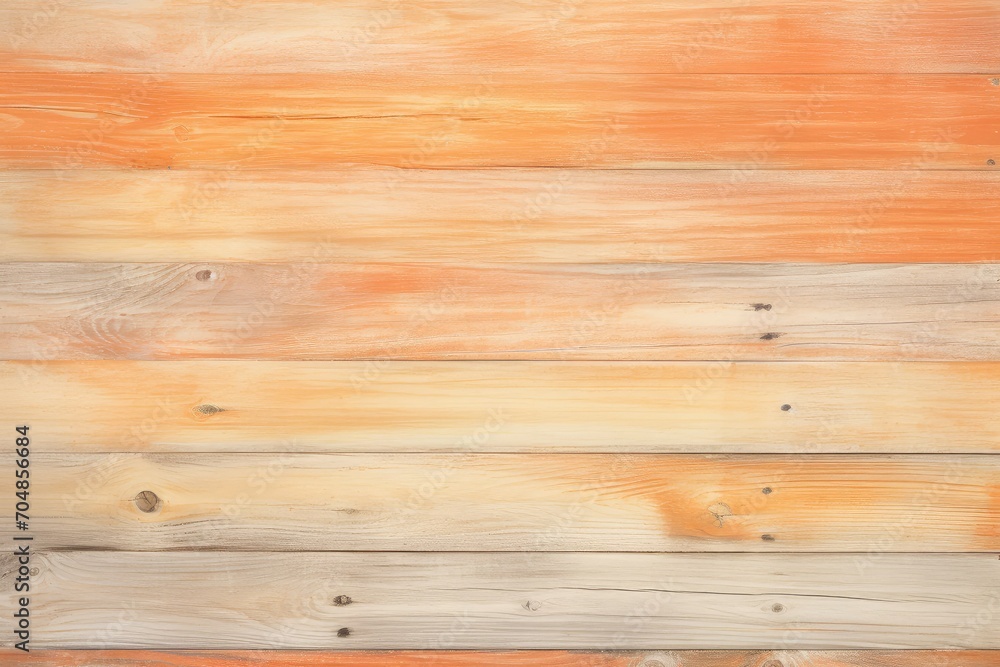 Obraz premium Light orange old shabby wooden background texture. Painted teal old rustic wooden wall. Abstract texture for furniture, office and home Interior. Peach fuzz - color of 2024 year