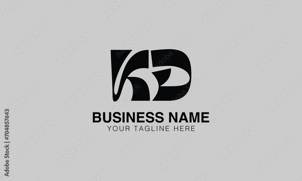 Fototapeta premium KD K kd initial logo | initial based abstract modern minimal creative logo, vector template image. luxury logotype logo, real estate homie logo. typography logo. initials logo