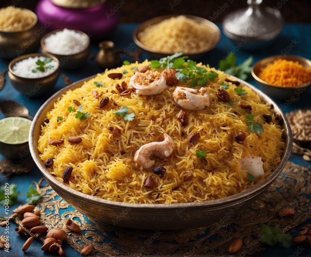 Biryani or Biryani is a popular Maharashtrian dish made of basmati rice, chicken, and vegetables