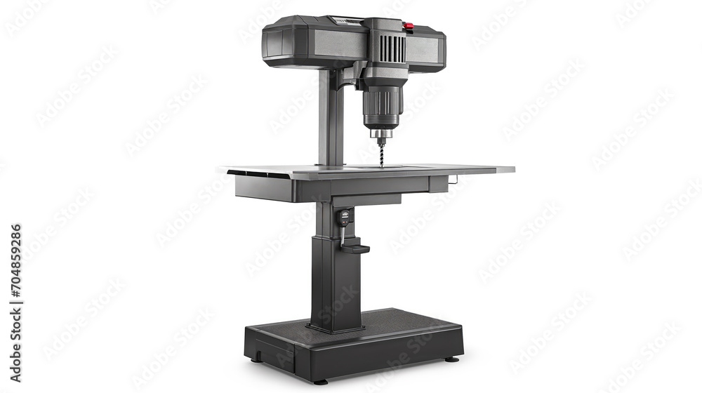 Powerful and Reliable, Professional Industrial Drill Press on a White Background, Generative AI