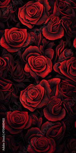red roses background ai generative 