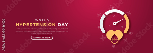 World Hypertension Day Paper cut style Vector Design Illustration for Background, Poster, Banner, Advertising, Greeting Card