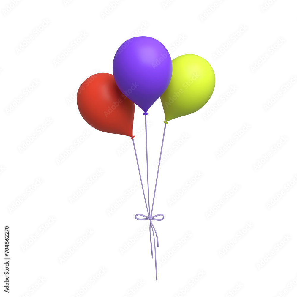 3D balloon icon. Illustration for birthday card design. 3d rendering 3D balloon icon. Illustration for birthday card design. 3d rendering