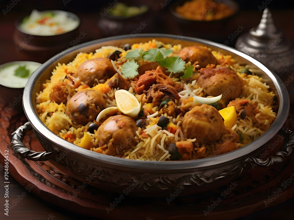 chicken biryani , spicy biryani in a plate , briyani surving , biryani in restraunt , tasty rice chicken biryani , spicy biryani in a plate , briyani surving , biryani in restraunt , tasty rice