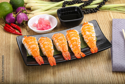 Japanese cuisine - sushi with prawn