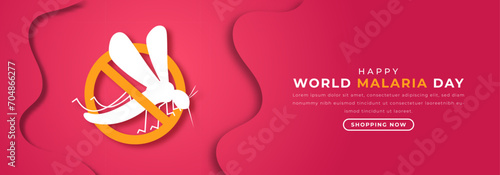 World Malaria Day Paper cut style Vector Design Illustration for Background, Poster, Banner, Advertising, Greeting Card