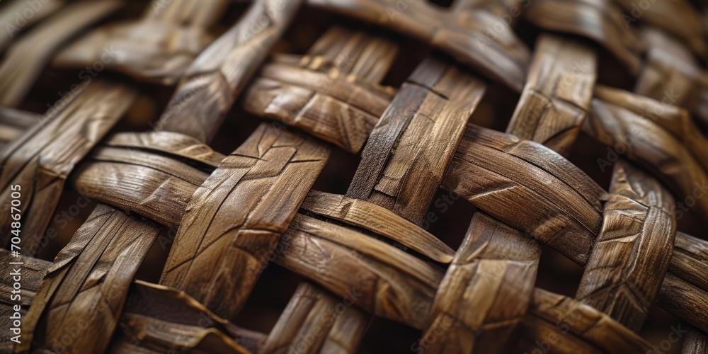 Close-Up of Woven Basket: A detailed shot showcasing the intricate weave and texture of a woven basket. Close-Up of Woven Basket: A detailed shot showcasing the intricate weave and texture of a woven basket.