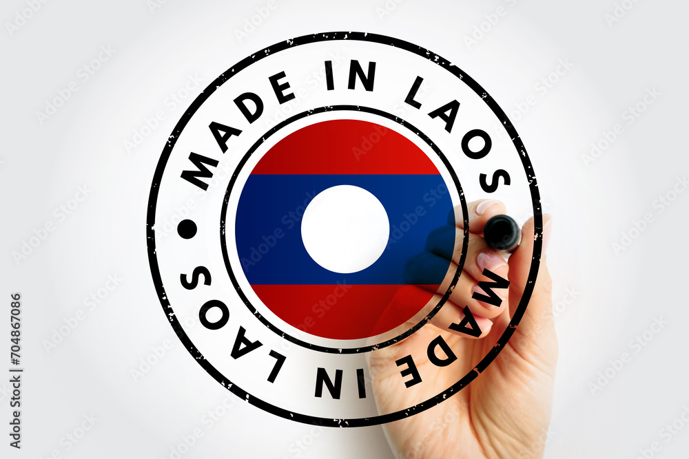 Made in Laos text emblem stamp, concept background Made in Laos text emblem stamp, concept background