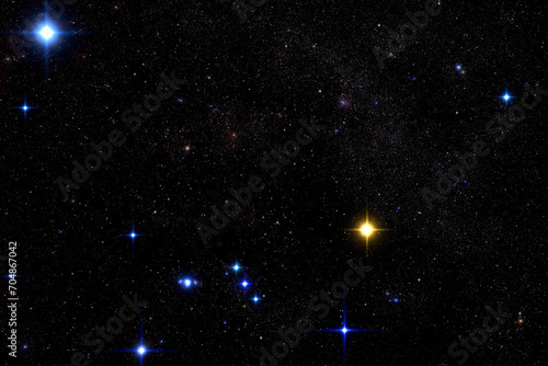 Foto Milky Way stars, Sirius and Orion constellation.