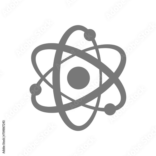 Atom vector icon. Atomic structure simple symbol.