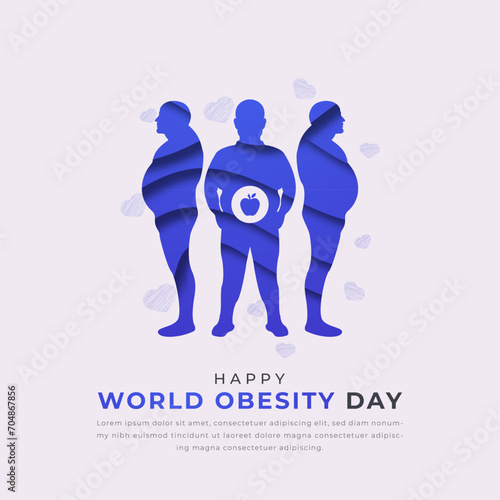 World Obesity Day Paper cut style Vector Design Illustration for Background, Poster, Banner, Advertising, Greeting Card