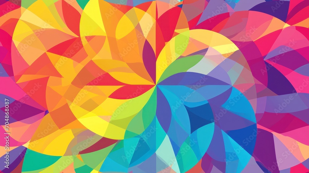 a multicolored abstract background with a large amount of different shapes and sizes of the colors of the rainbow.