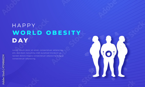 World Obesity Day Paper cut style Vector Design Illustration for Background, Poster, Banner, Advertising, Greeting Card