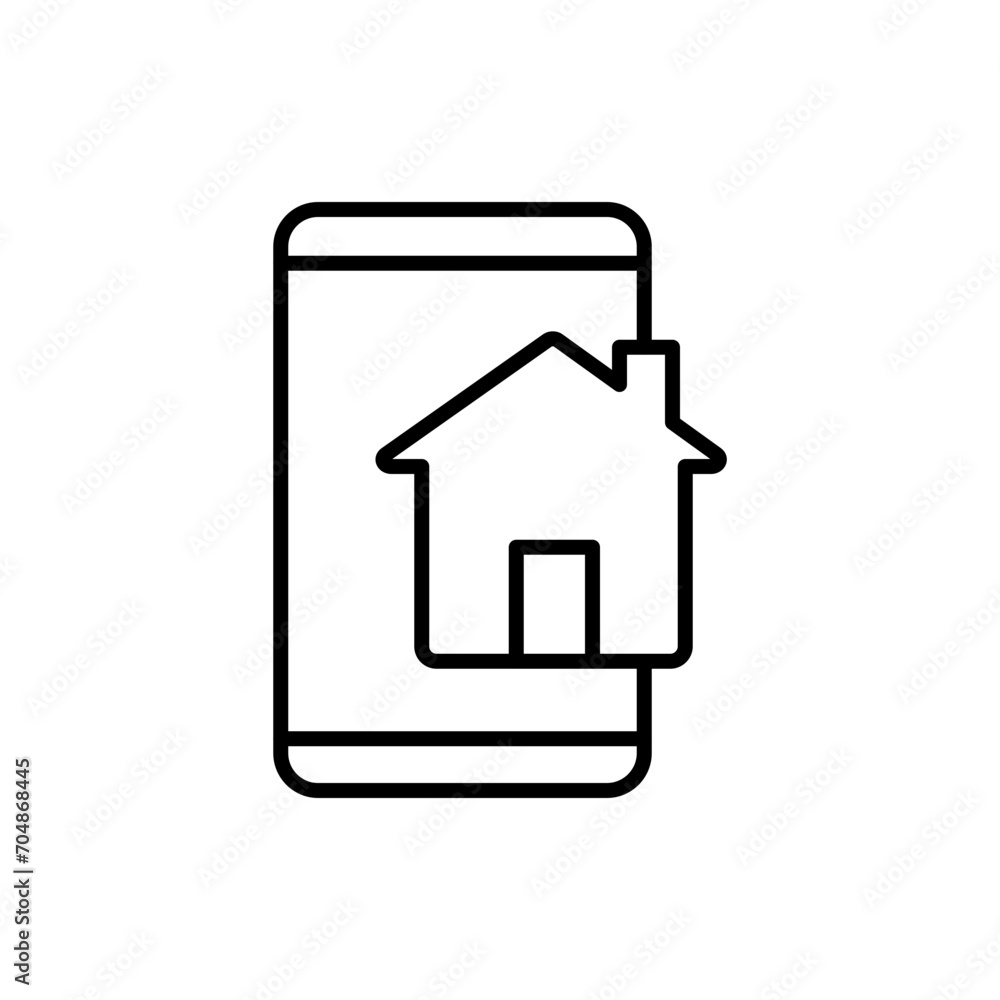 Mobile house outline icons, minimalist vector illustration ,simple transparent graphic element .Isolated on white background Mobile house outline icons, minimalist vector illustration ,simple transparent graphic element .Isolated on white background