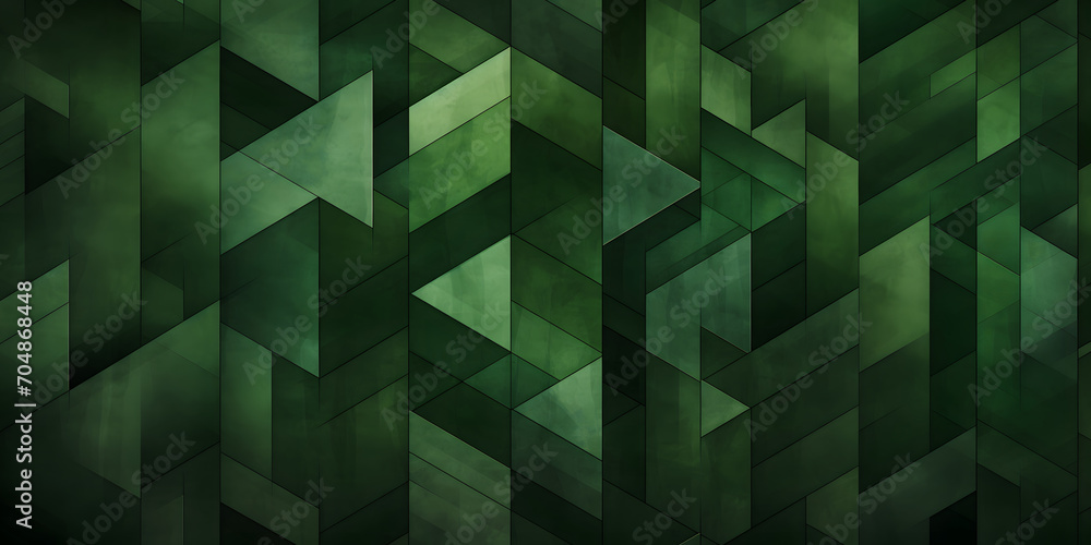 Obraz premium Green triangular abstract background, Grunge surface, 3d Rendering