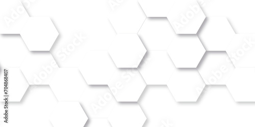 Fototapeta Naklejka Na Ścianę i Meble -  Futuristic abstract honeycomb technology white hexagon background. Abstract background with hexagon, modern abstract vector polygonal pattern. Luxury white hexagon pattern.