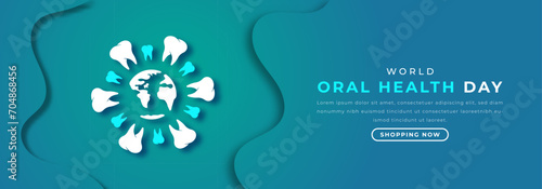 World Oral Health Day Paper cut style Vector Design Illustration for Background, Poster, Banner, Advertising, Greeting Card